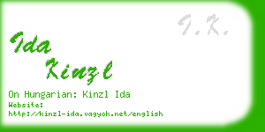 ida kinzl business card